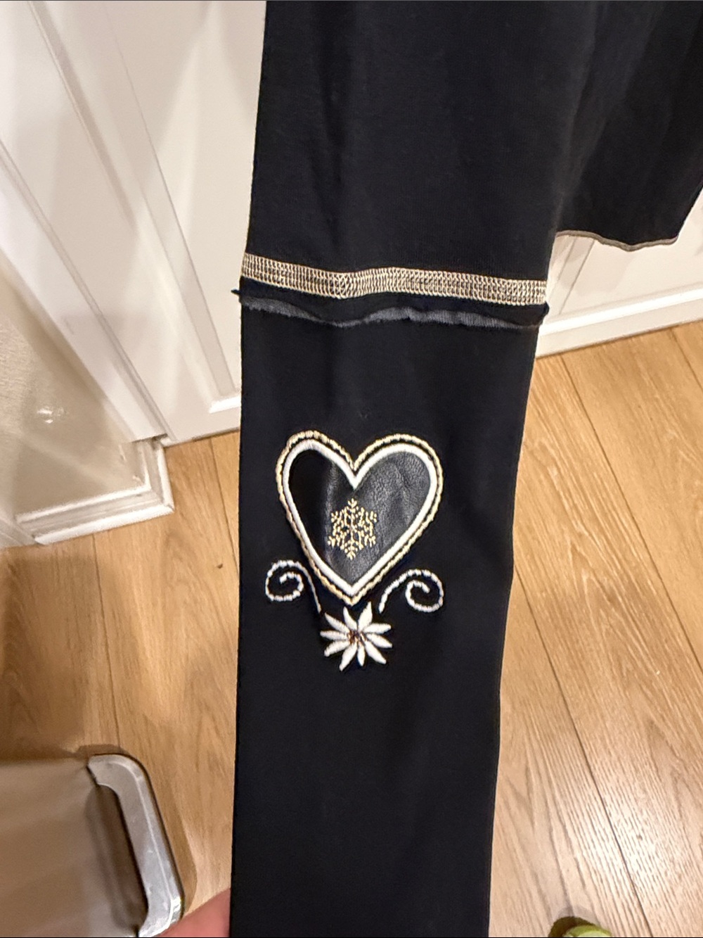 Alp N Rock Black Long-Sleeve Tee with Gold & White Embroidery - Picture 4 of 6